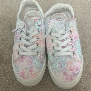 Roxy pastel floral tye dye girls sneakers size 1